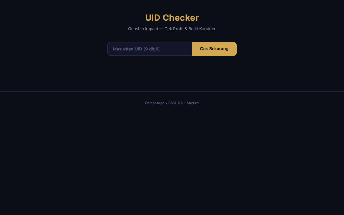Tampilan UID Checker untuk cek UID Genshin Impact